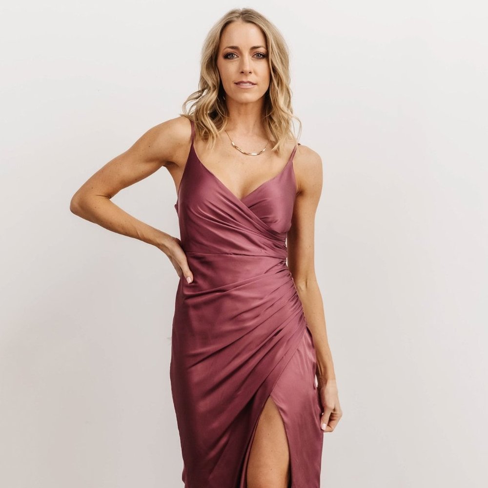 Monet Satin Gown | Deep Mauve - M